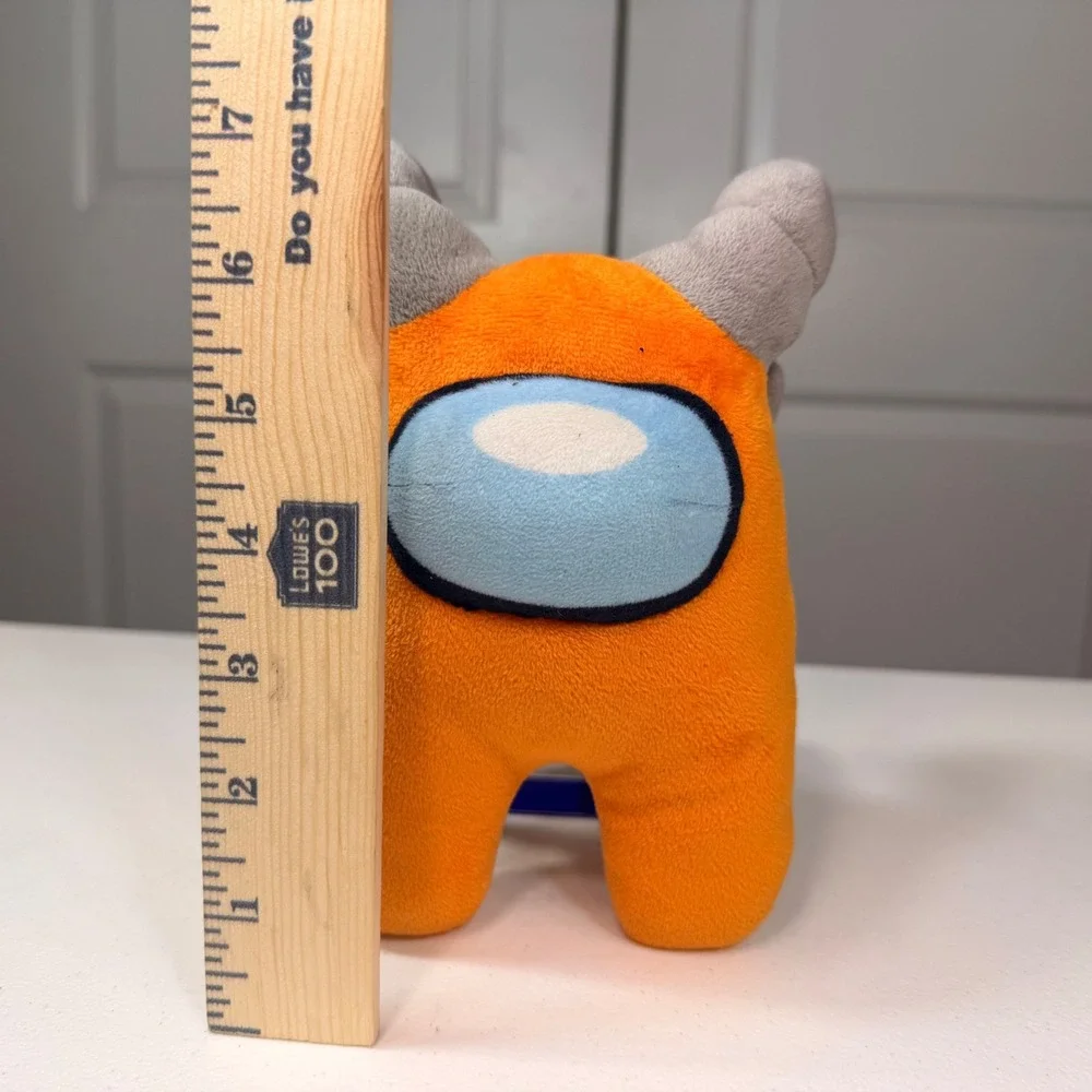 Among Us Orange Crewmate Plush Grey Ram Horns Gaming Collectible 7 Inch